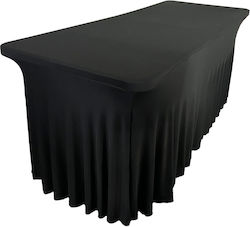 Cover Banquet Catering Table Black Skirting Ruffle 180x76 Cm