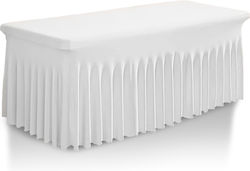Cover Banquet Catering Table White Skirting Ruffle 180x76 Cm