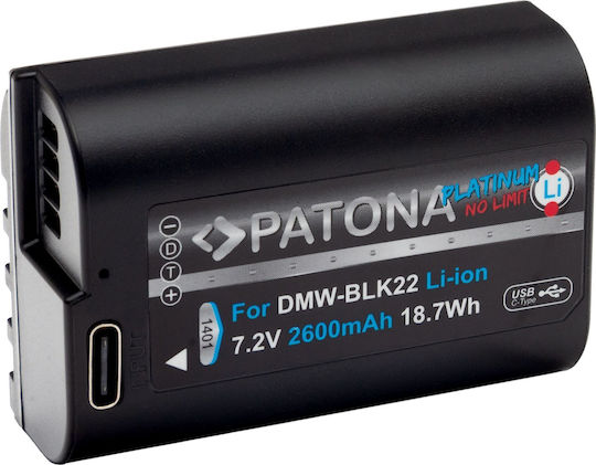 Patona Replacement Battery Patona Platinum Dmw-blk22 2400mah Panasonic S5 G9 Gh5 Gh5s-1401