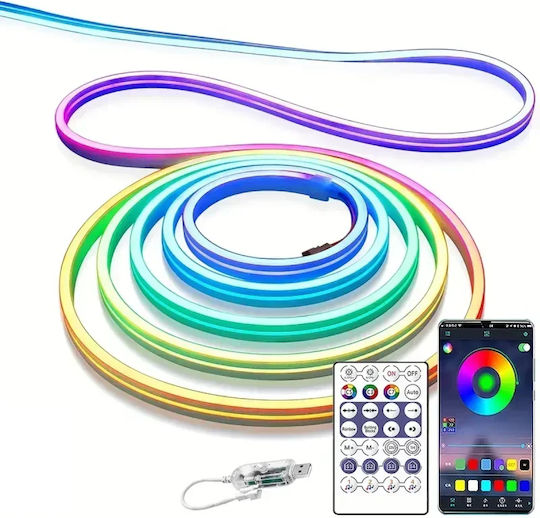 Waterproof USB 5V 10m Neon Flex LED Strip with Power Supply & Remote Control