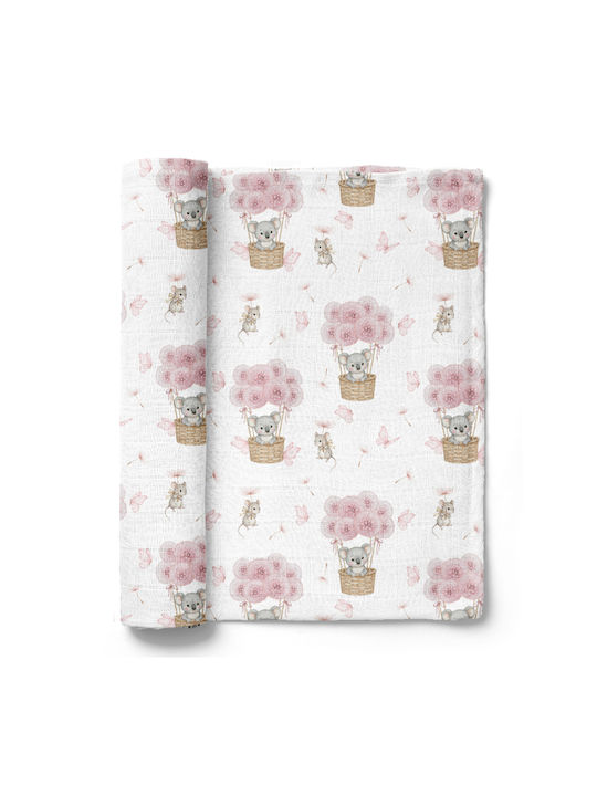 Bocioland Pătură Pepinieră Swaddling Bambus Roz 110x110cm