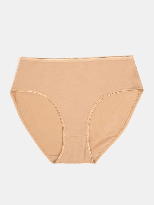 Basic Damen-Slip Hohe Taille Beiges Größe 2xl Beiges