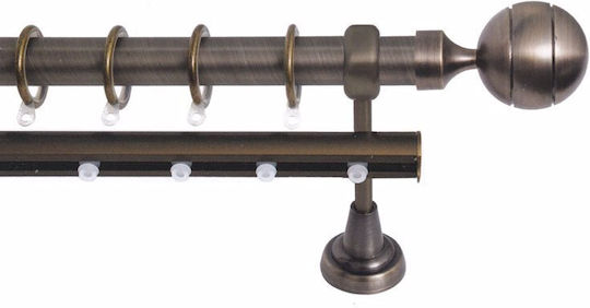 Import Hellas Bare Metalic Pentru Perdele No5 Dublu De Către Rail Φ25mm 140cm Bronz