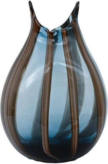 Fylliana Decorative Vase Glass Blue Size 23xHeight 33cm