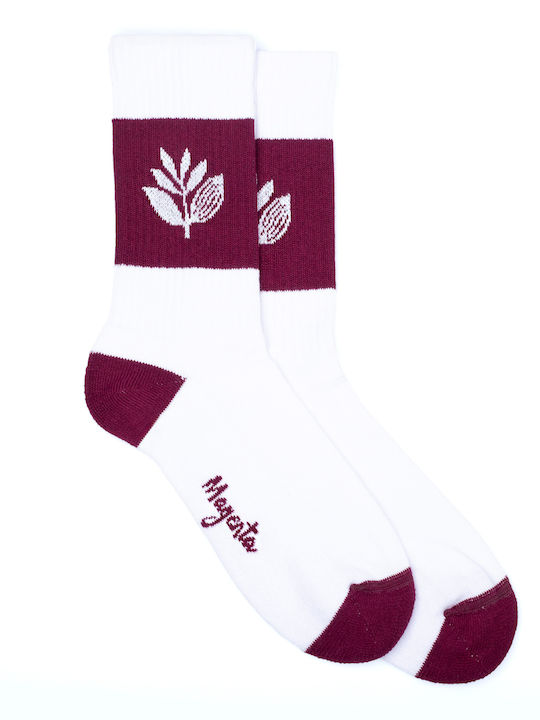 Magenta Weiße Socken Magenta Weiße Socken