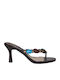 Mules With Thin Low Heel In Brown Colour