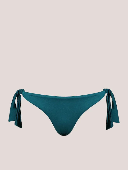 Rock Club Bikini Slip with Laces Petrol Blue