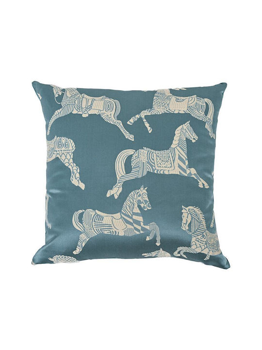 Fylliana Μαξιλάρι Καναπέ Horse Μπλε 45x45εκ.
