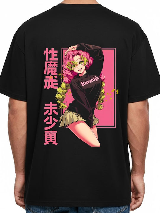 Oversized T-shirt Anime Χαρακτήρας Ροζ Πράσινα ...