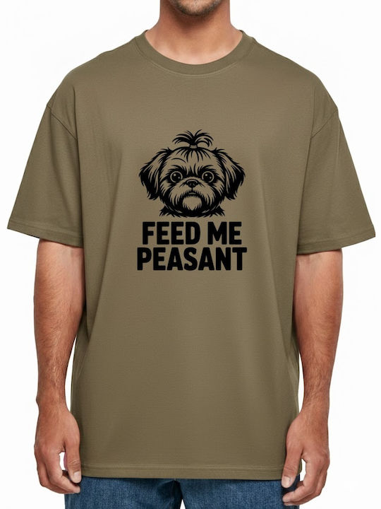 Oversized T-shirt Feed Me Peasant Cute Puppy Il...