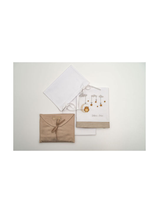 Raison D' Etre Baby Cradle Sheets Set Cotton Brown 70x110cm 3 Pieces