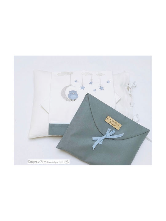 Raison D' Etre Baby Cradle Sheets Cotton Blue Set 70x110cm 3 Pieces
