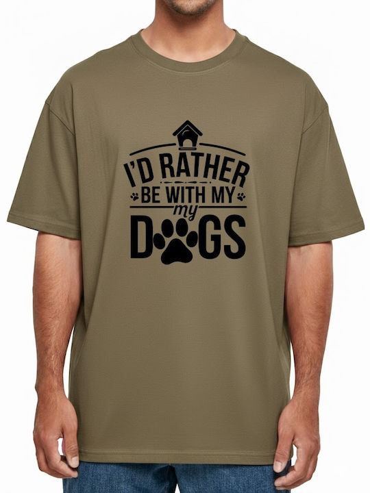 Овърсайз Тениска I'd Rather Be My Dogs Лапички ...