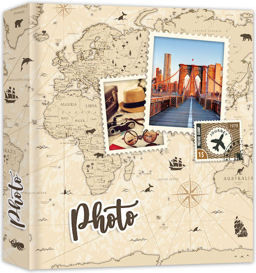 Photo Album Cases 200 Photos 10×15 Map Engraving Mpez Length 22cm Base 22cm Height 5cm
