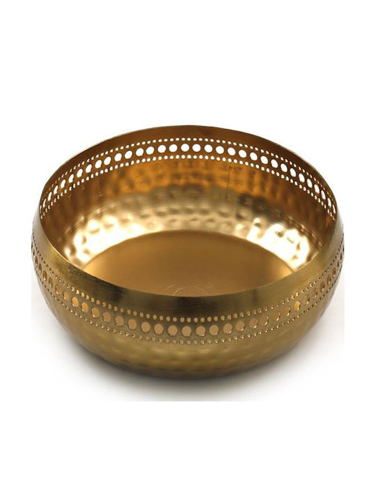Atmosphera Decorative Bowl Metal Yellow 25x18.5cm