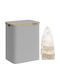 Songmics Wäschekorb Kunststoff Klappbar 130l mit Deckel 52x38,5x70,5cm Grau