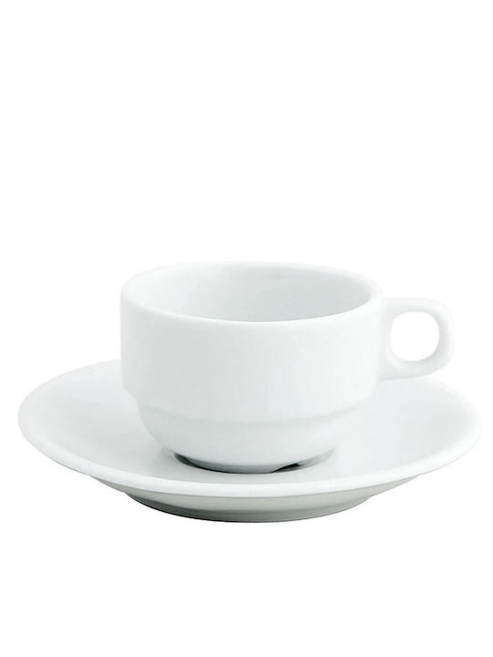 Porland Φλιτζάνι Espresso από Πορσελάνη Λευκό 85ml