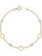 Women's Bracelet with Heart Design in 14K Gold with Pearls