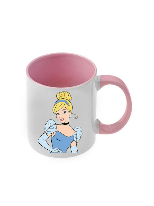 Κούπα Cinderella Σταχτοπούτα Ροζ Λαβή Εσωτερικό