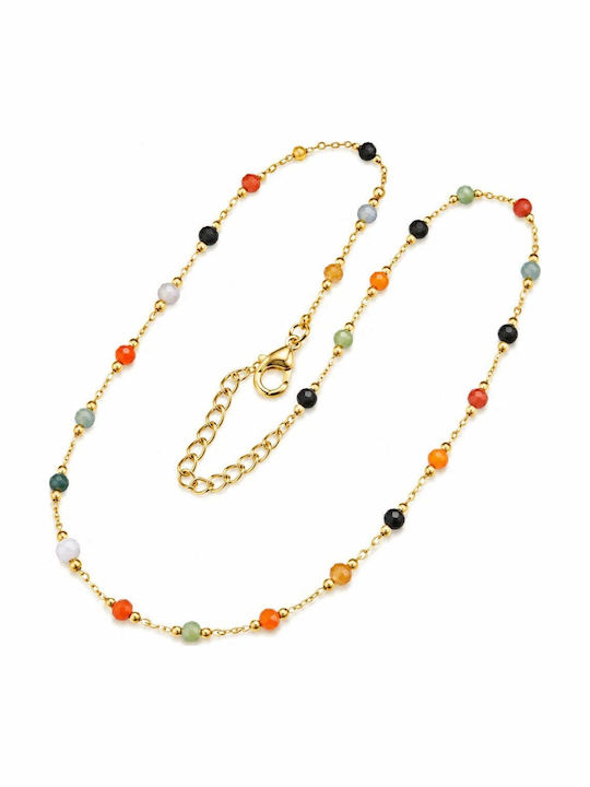 Charmy Rosary Necklace from Gold Plated Steel