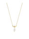 Loisir Necklace from Gold Plated Steel with Pearls & Zircon