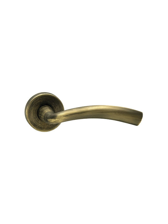 Viometale Front Door Lever With Rosette Pair Bronze
