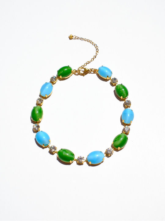 Kaleido Choker Made of Gold Plated Green Resin