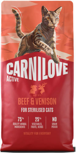 Carnilove Ξηρά Τροφή χωρίς Σιτηρά για Ενήλικες Στειρωμένες Γάτες με Βοδινό / Μοσχάρι / Ελάφι / Σολομό / Πατάτες / Κρέας / Κοτόπουλο 6kg