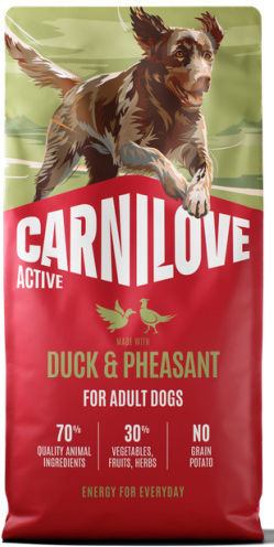 Carnilove & Pheasant 4kg Grain-Free Dry Dog Food for Adult Dogs with Duck, Pumpkin, Apple, Potatoes, Meat and Chicken