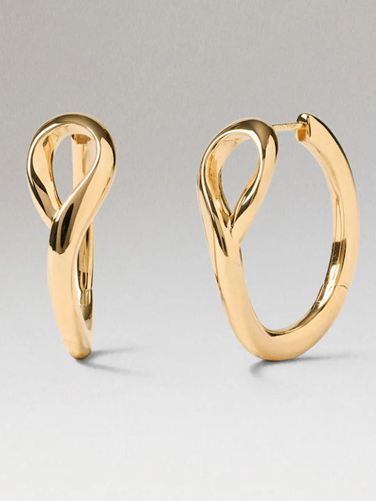 P D Paola Earrings Hoops Gold Plated with Stones