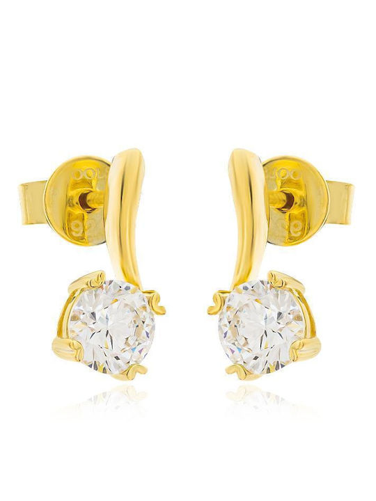 Jools Earrings Dangle from Silver Gold Plated with Stones