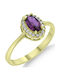CHrysolithos Women's Ring with Zircon from Gold Plated Silver ADK0287