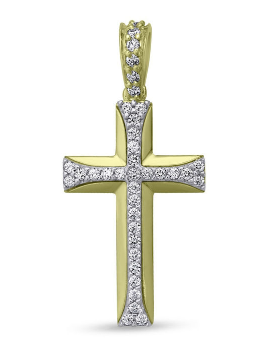 Fa Cad'oro Women’s Cross Made of Gold Plated Silver Without Chain AKR1310