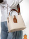 Leder Damen Handtasche in Creme