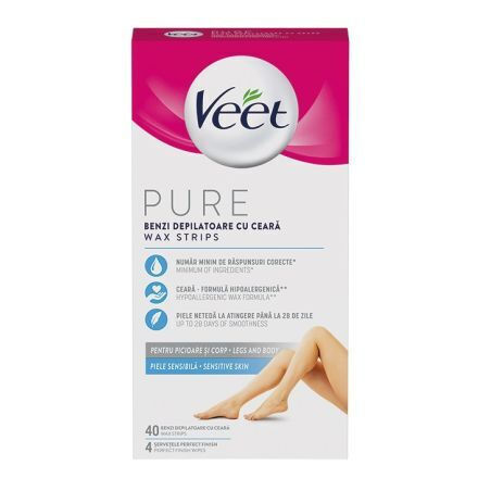 Veet Pure Ленти за депилация за чувствителна кожа 40 бр