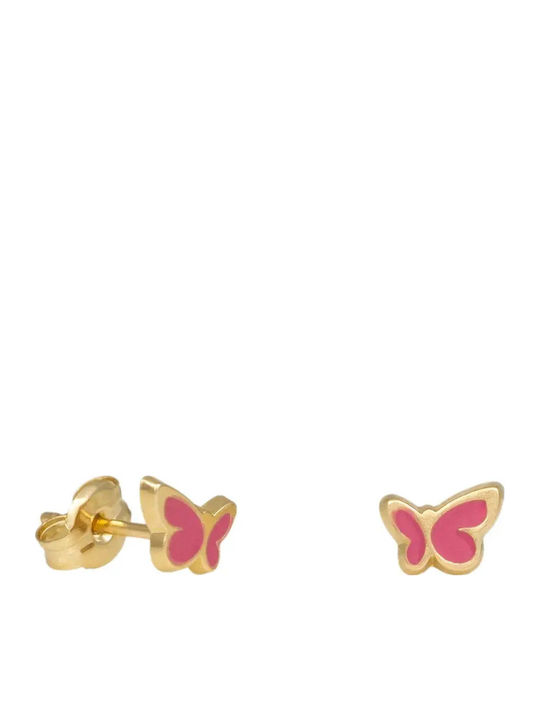 Kids Earrings Studs Butterflies 9K Gold
