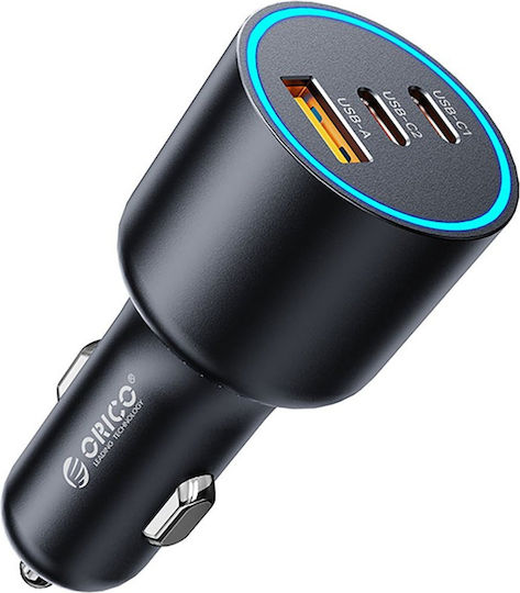 Orico Hyperdrive 165w Usb-a + 2x Usb-c Car Charger Black Hd-165-1a2c Orico-hd-165-1a2c-bk-ep-hu