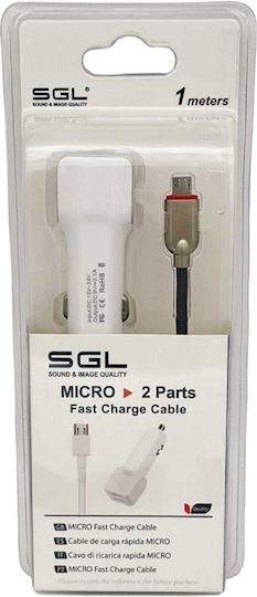 Φορτιστής Αναπτήρα Αυτοκινήτου 2 Θύρες Usb Micro Usb Fa13-v2 1m 099620
