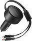 Orico Dual Stretch 60w Usb-c Car Charger Two Retractable Usb-c + Lightning Cables Black Ds-60-2c1l Orico-ds-60-2c1l-bk-ep-hu