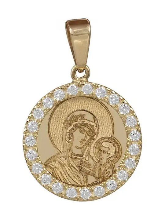Kinder Amulett mit Jungfrau Maria aus 14K Gold 055905