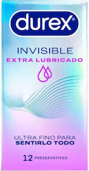 Durex Condoms Extra Lubricated Invisible 12 pcs 52mm