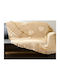 Decken & Couchdecken Chenille Blatt Beige 1,70x1,70 Decostar Beige