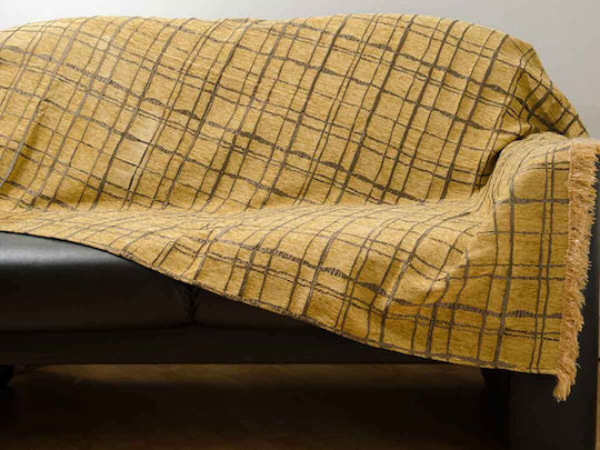 Decken & Couchdecken Chenille Quattro Gold 1,80x2,10 Decostar Gold