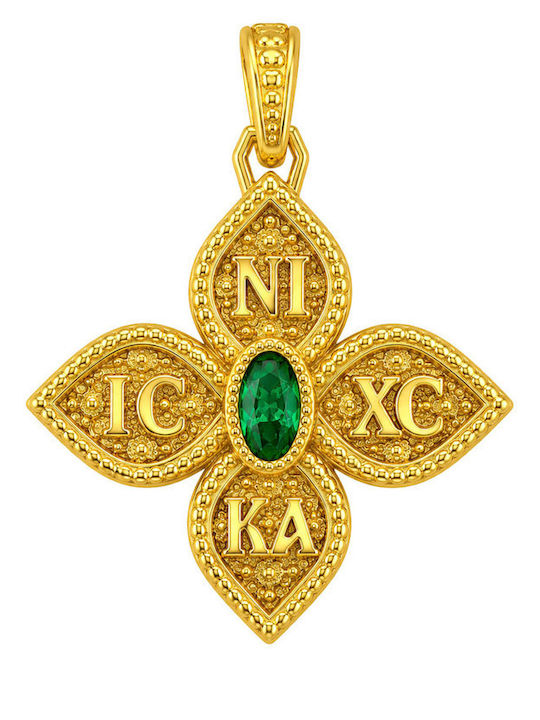 Women's Gold Byzantine Double Sided Cross Without Chain