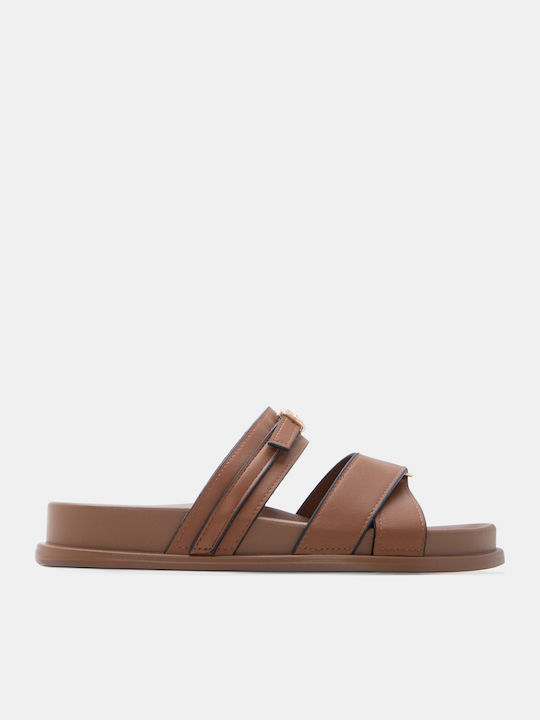 Luigi Damen Flatforms Braune Sandalen