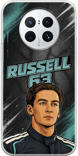 Калъф Pole Position Collection George Russell Huawei Mate 50 Pro Гъвкав TPU Прозрачен Силикон