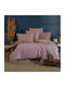 Clasy Home Set Huse Pentru Pilote 100% Bumbac 200x220cm Dublu Cu 2 Fețe De Pernă & 1 Cearșaf Roz