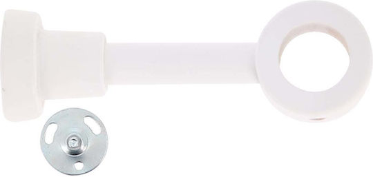 Curtain Rail Base Wall White