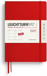 Leuchtturm1917 Weekly Agenda A5 2027 Burgundy P...