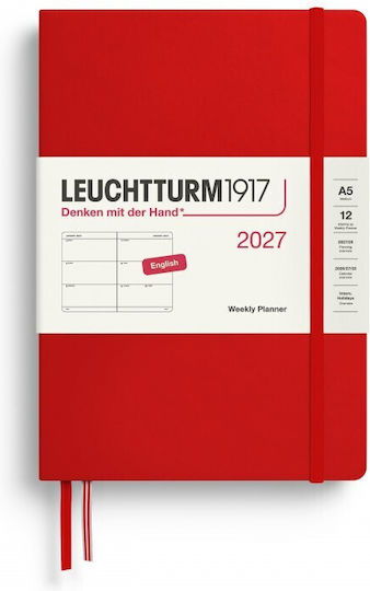 12m Weekly Planner 2027 A5 Hardcover Cherry Leuchtturm 1917 4070292002569